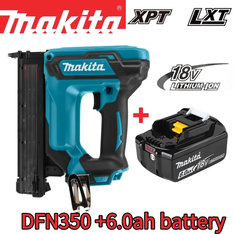 100% originele Makita DFN350 draadloze spijkerpistool voor spijkers van 15-35 mm, compact en lichtgewicht, capaciteit 110 spijkers voor trimwerk, kasten en houtbewerking