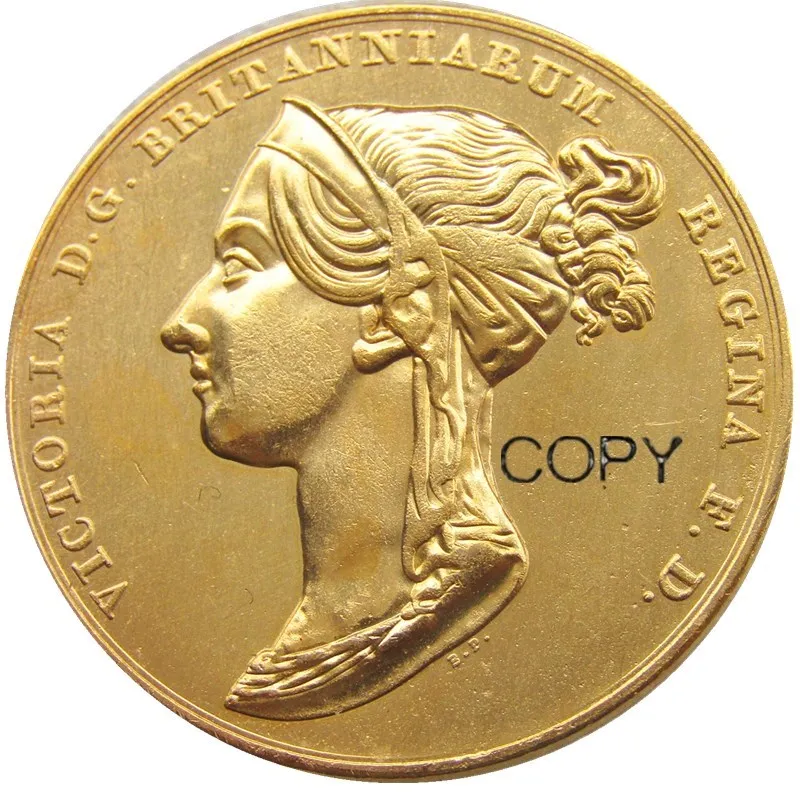 

1838 Victoria Coronation Gold Medallion Gold Plated Copy coin