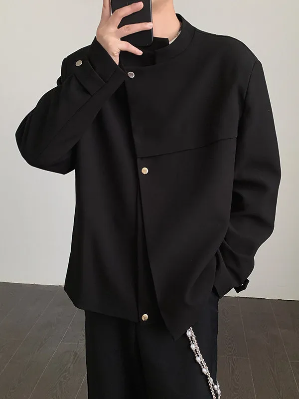 

Мужская куртка TANGZ Studio: Новинка, в китайском стиле, с боковыми пуговицами, воротником-стойкой, свободного кроя, из полиэстера, для повседневной носки, осенняя верхняя одежда