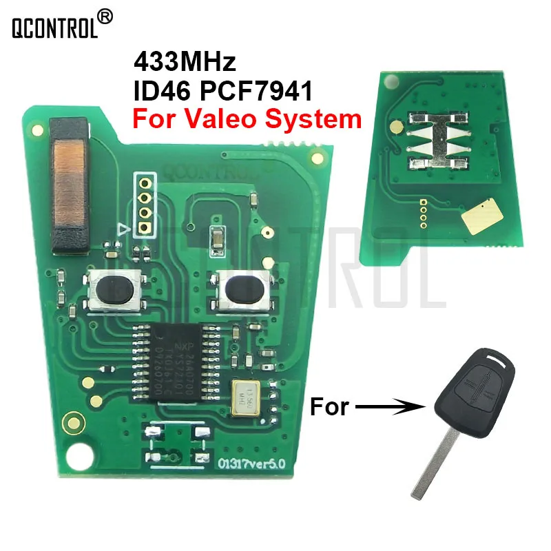 QCONTROL 2-przyciskowy zdalny kluczyk samochodowy 433 MHz PCF7941 do Opla / Vauxhall Astra H 2004 - 2009, Zafira B 2005 - 2013