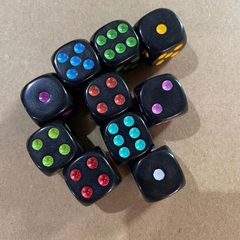 

Rounds Corner 16mm Dices Cubes Number Dots Acrylic 6 Sided Educational Dices