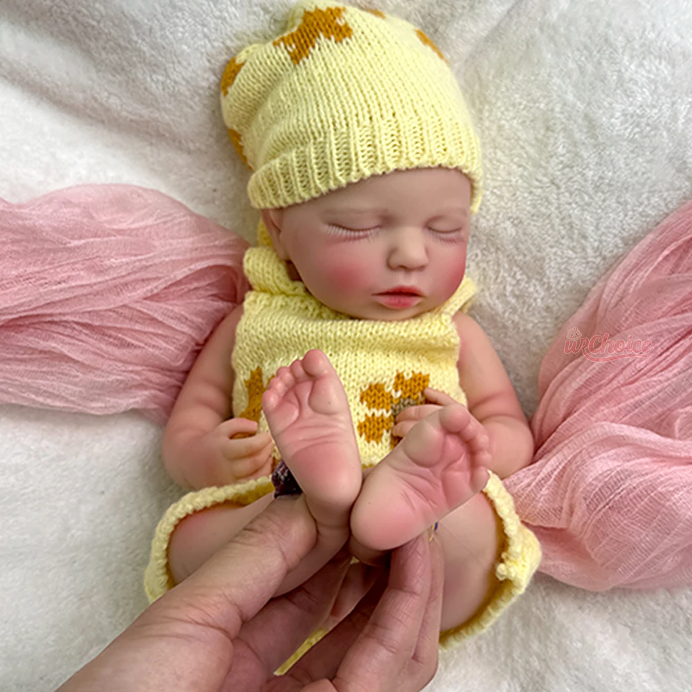 Mini 12" Open Mouth Reborn Baby Doll Lifelike Soft Solid Silicone Doll Full Silicone Washable Body Girl Birthday Christmas Gift