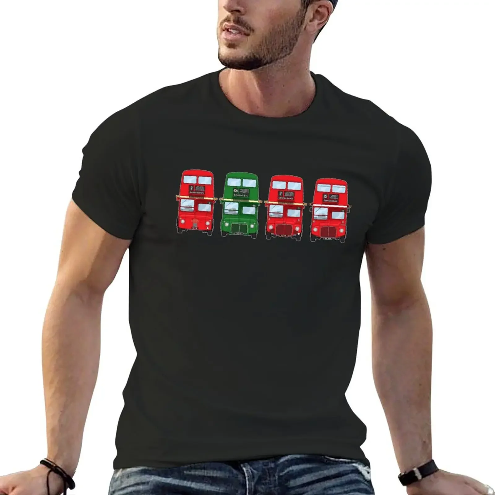 

London Routemaster Collection First and Last RM1 RML2760 Vintage bus Illustration T-Shirt cute tops t shirt men 100℅ cotton