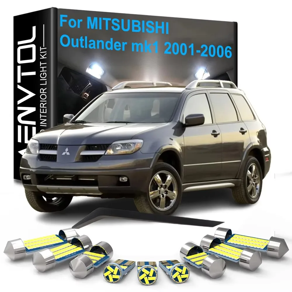 8pcs LED Interior Lights Canbus For Mitsubishi Outlander 2001 2002 2003 2004 2005 2006 Car Dome Map Trunk License Plate Lamp Kit