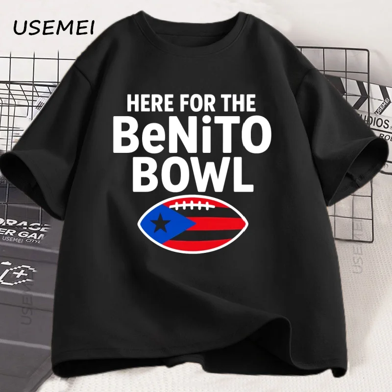 هنا لBeniito Bowl تي شيرت بورتوريكو لكرة القدم باد باني تي شيرت Superbowl نصف الوقت جرافيك تي شيرت ملابس قطنية