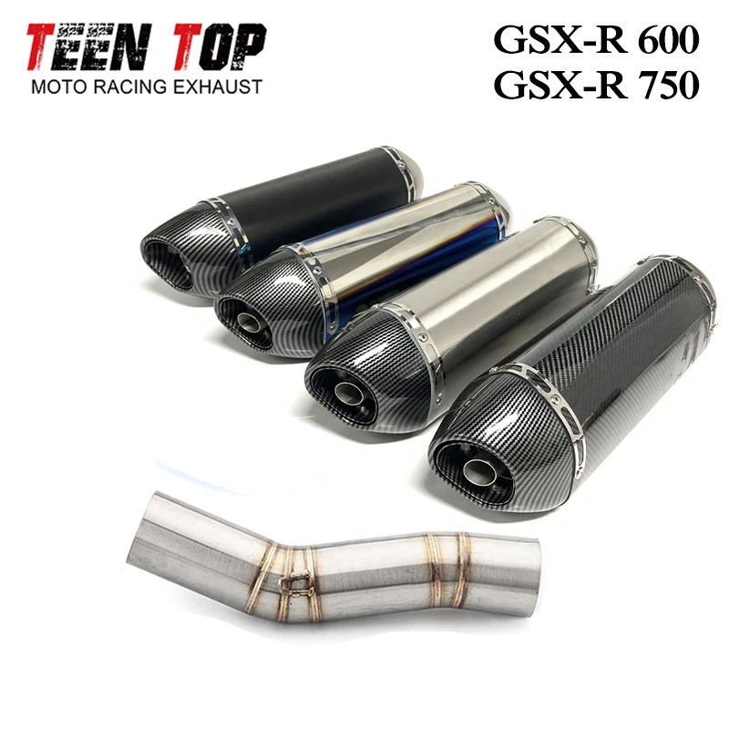 

GSX-R 600 GSX-R 750 Exhaust Motorcycle 51mm Silencer Exhaust For Suzuki GSX-R600 GSX-R750 2008-2010 Tube échappement Moto Escape