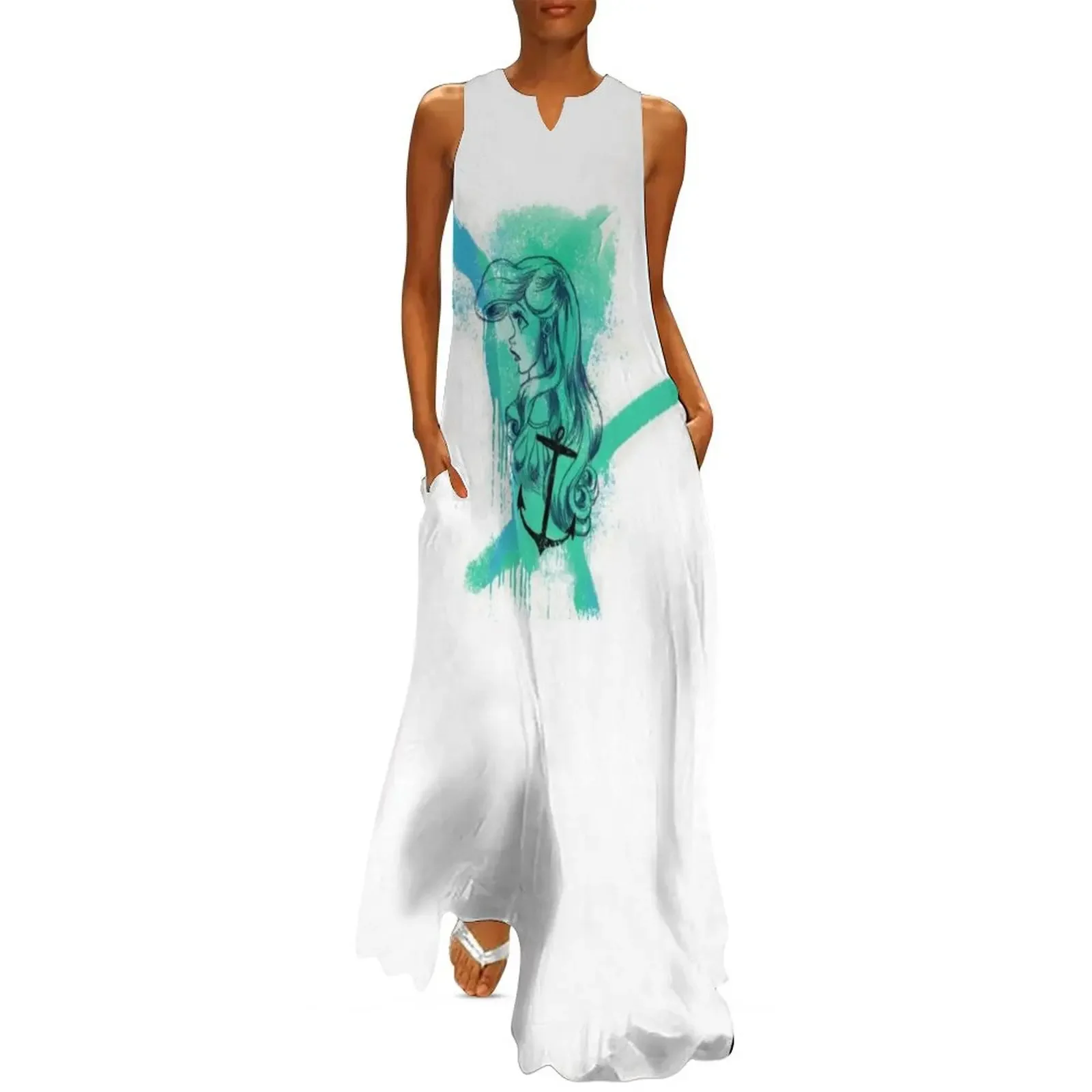 

Arielle Watercolor Trash Splash Aquarell Polkatrash Long Dress dress dresses summer dress daily