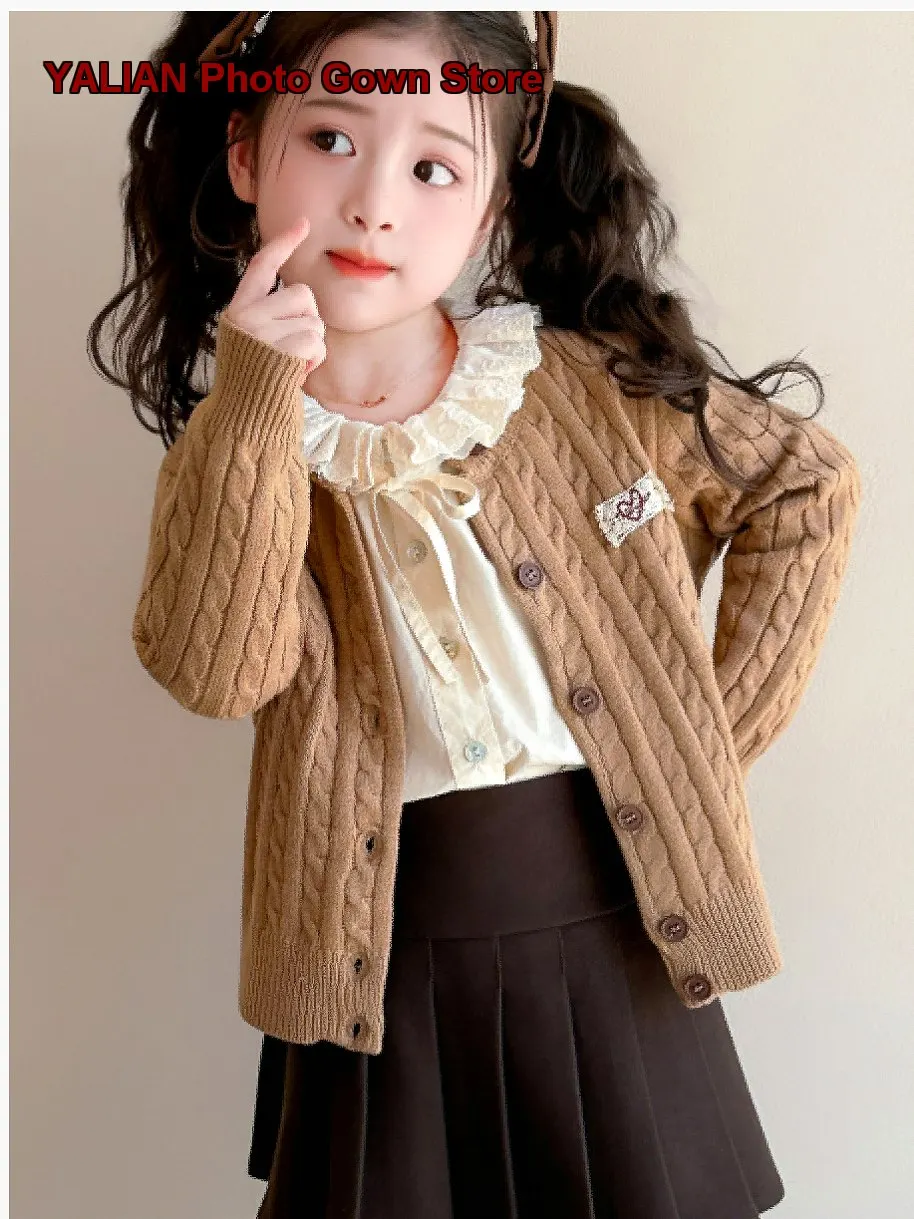 Girls Knit Spring Autumn 2026 Baby Girl Fall Top Kids Fall Outerwear