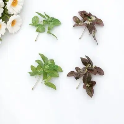 

4 Pcs Plant Decoration Indoor Faux Greenery Decoration Bonsai Green Leaf Faux PlasticMood Atmosphere Craft Home