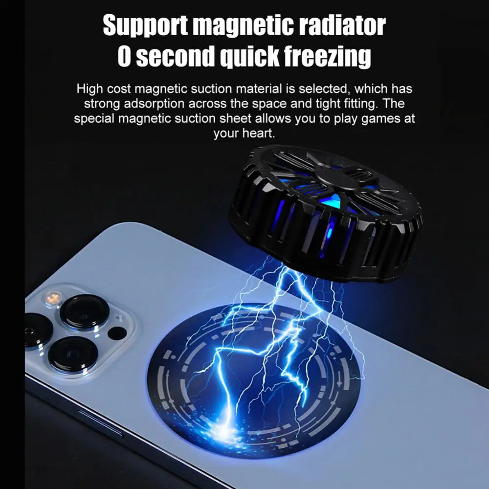 Mobile Phone Holder Stand Cell Phone Cooler Plate Cooling Fans Heat Sink Disk Thin Circular Magnetic Radiating Sticker