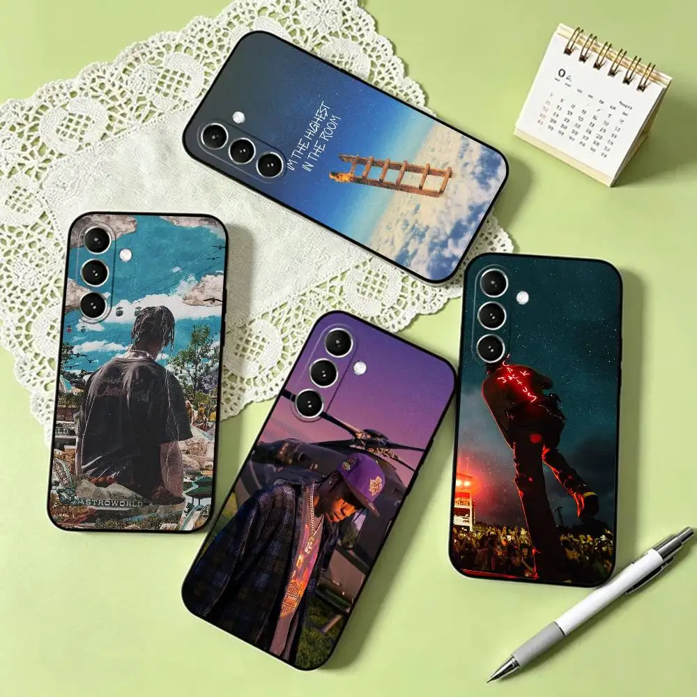 Cool Travis s-Scott Rapper Phone Case For Samsung Galaxy A73,A72,A71,A70,A53,A52,A51,Others Soft Black Cover