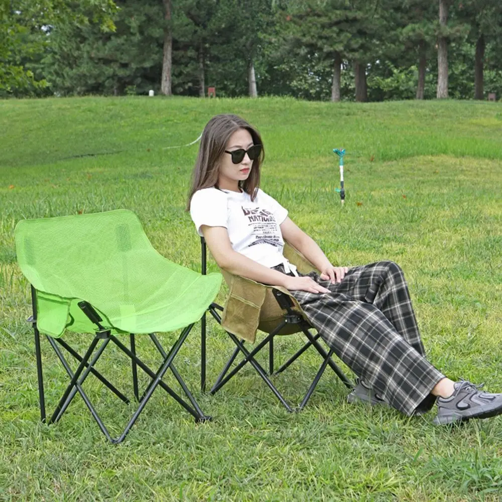 Hollow Mesh Camping Chair Cover Breathable Thickened Moon Chair Replacement Fabric Oxford Cloth Anti-slip Seat Cover