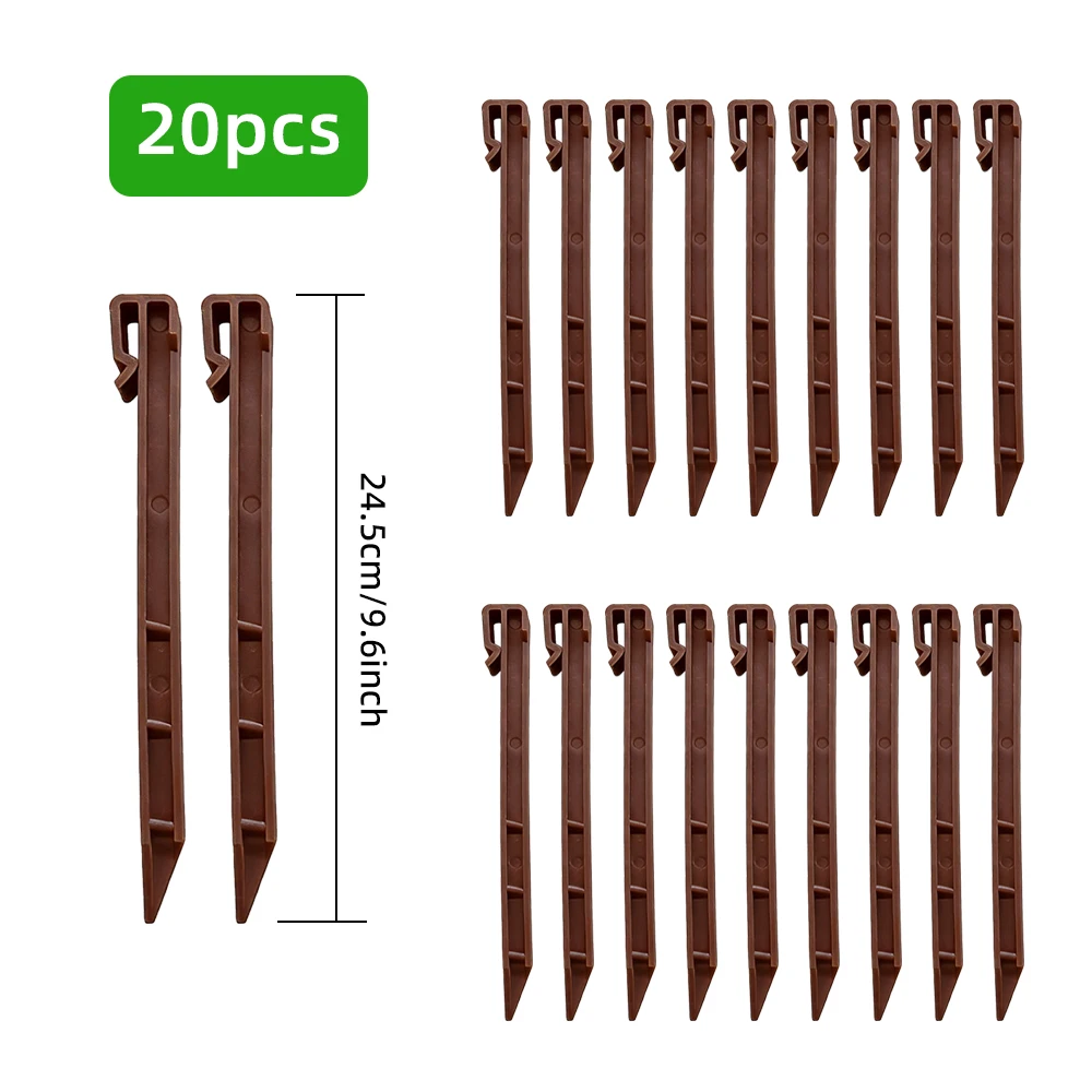 20 Stück Kunststoff-Garten-Randpfähle, Landschafts-Randanker, 9,6" / 11,6" (25 cm / 29,5 cm), Rasen-Randpfähle, Stoffpfähle – Detail 5