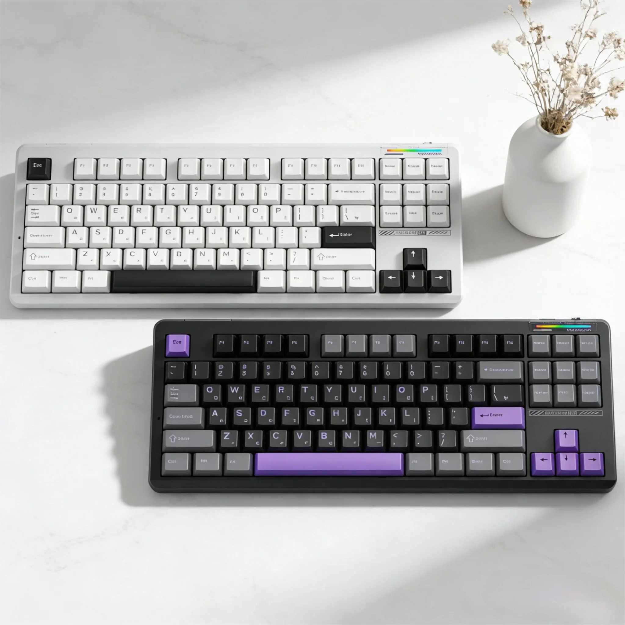 K87 Tri-Mode Mechanical Keyboard Wireless TKL Layout Gaming Keyboard Hot Swap RGB Backlit Gasket Structure Linear Switch
