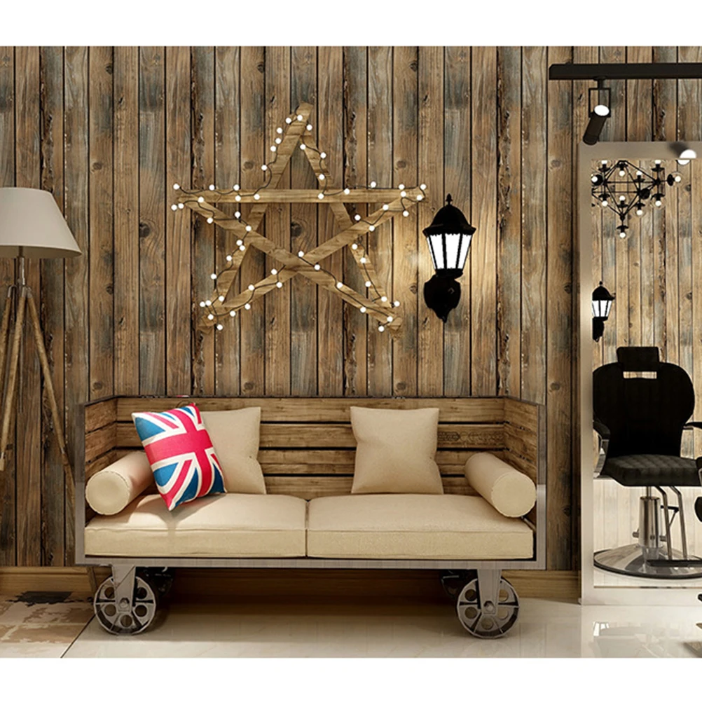 

Wood Grain Sticker PVC Decorative Wallpaper Self Adhesive Plank Design Removable Peel Paste Fire Retardant Mildew Proof