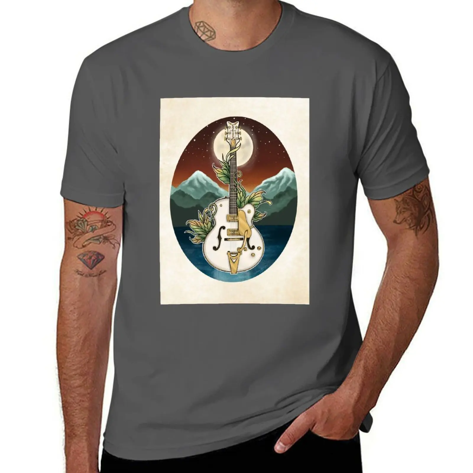 

Guitar in Nature T-Shirt Fashion Print Casual Short Sleeve