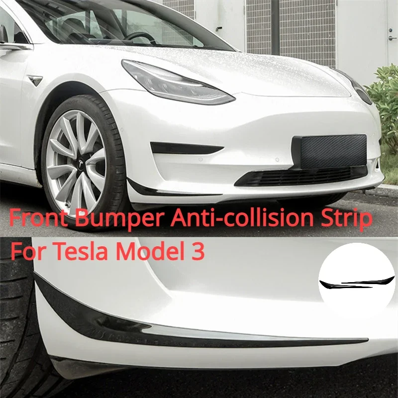 Tesla modeli 3 için ön tampon köşe koruyucu Guard Scratch şeritler sis lambası Spoiler paslanmaz çelik koruma Trim çıkartmalar