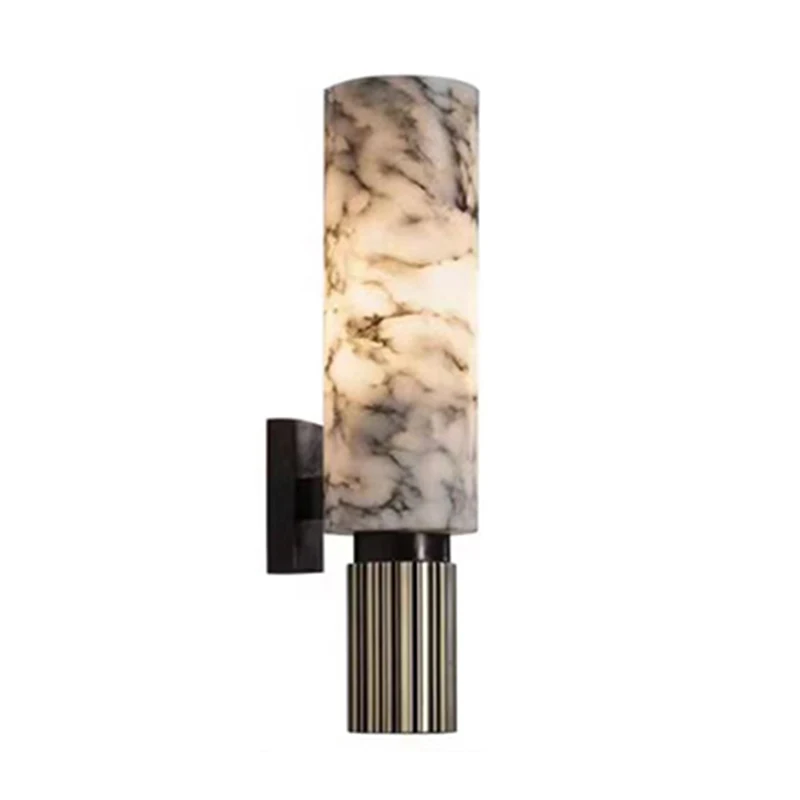 

Natural Luxury Marble Copper Wall Lamp Bedside Wall Sconce Living Room Home Decora Lights Bedroom Corridor Light Fixtures