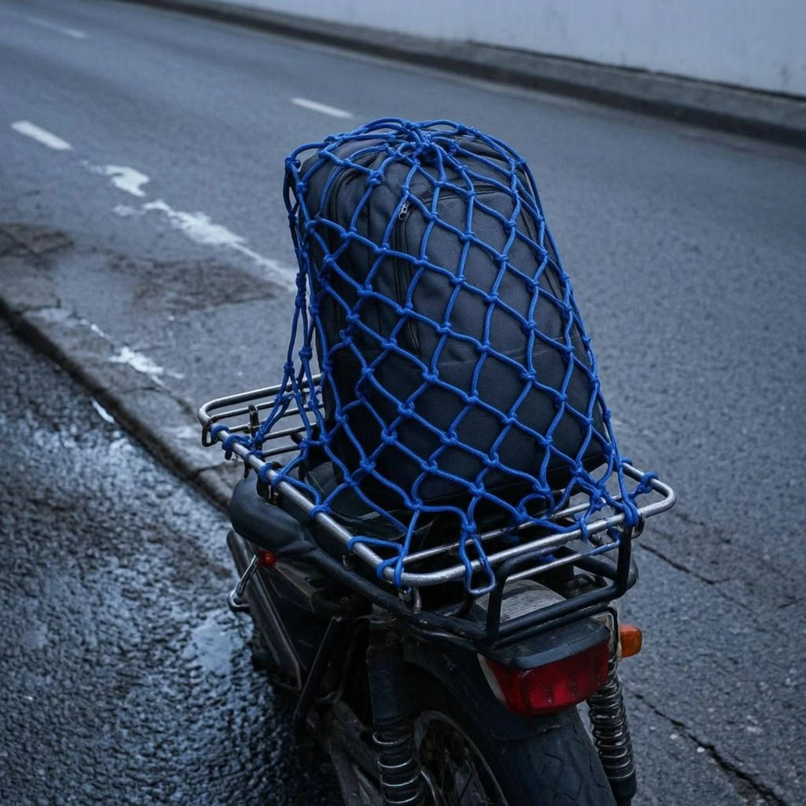 Motorcycle Cargo Net Hook Loops Motorcycle Luggage Net Elastic Cargo Strapping Square Vehicle Gear Stretchable for Seat Area