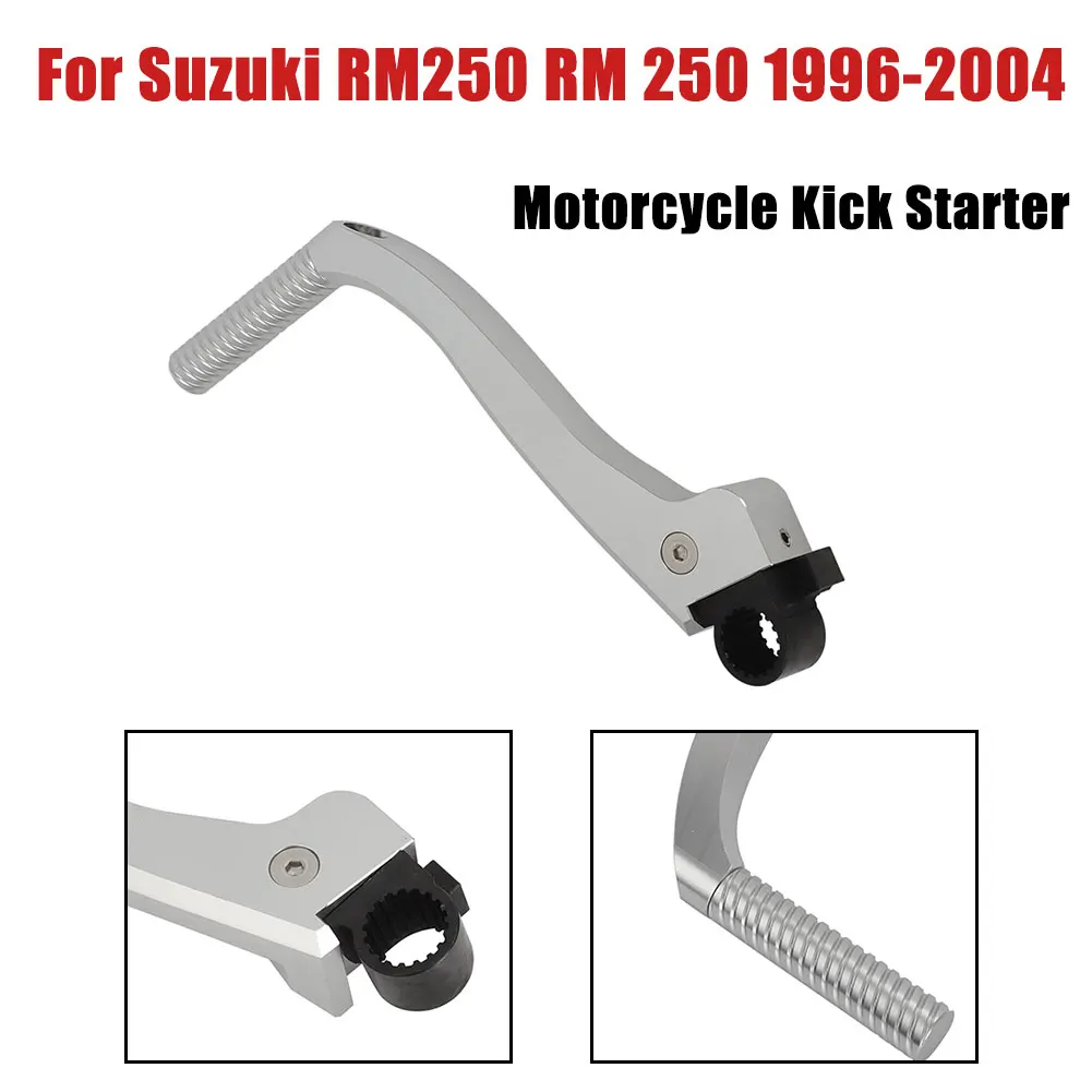 Motorcycle Accessories For Suzuki RM250 RM 250 1996-2004 Motorbike Kick Starter Silver For Caltric Kick Start Lever