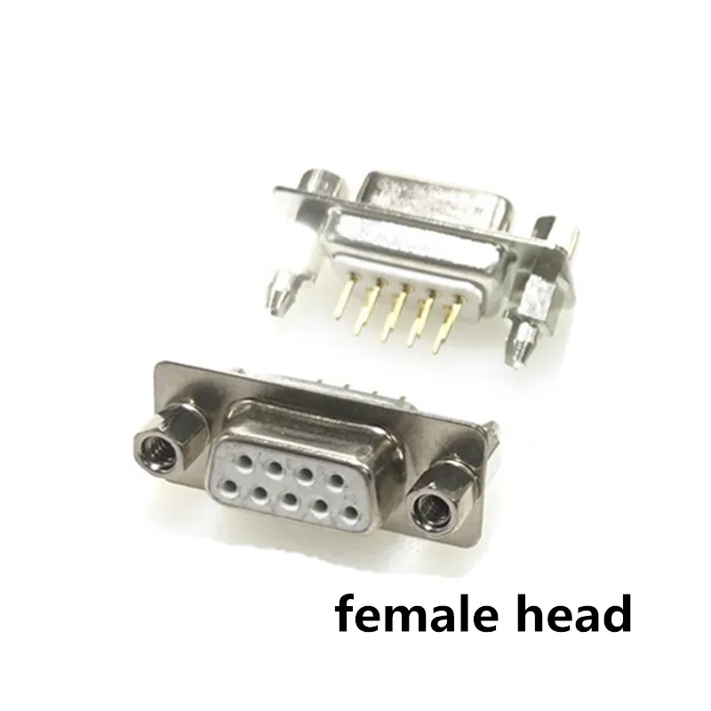 2PCS DB9 D-Sub Connectors Plug Jack Socket Adapter RS232 9 Pin Male Female Mount Serial Port DP9 Solde