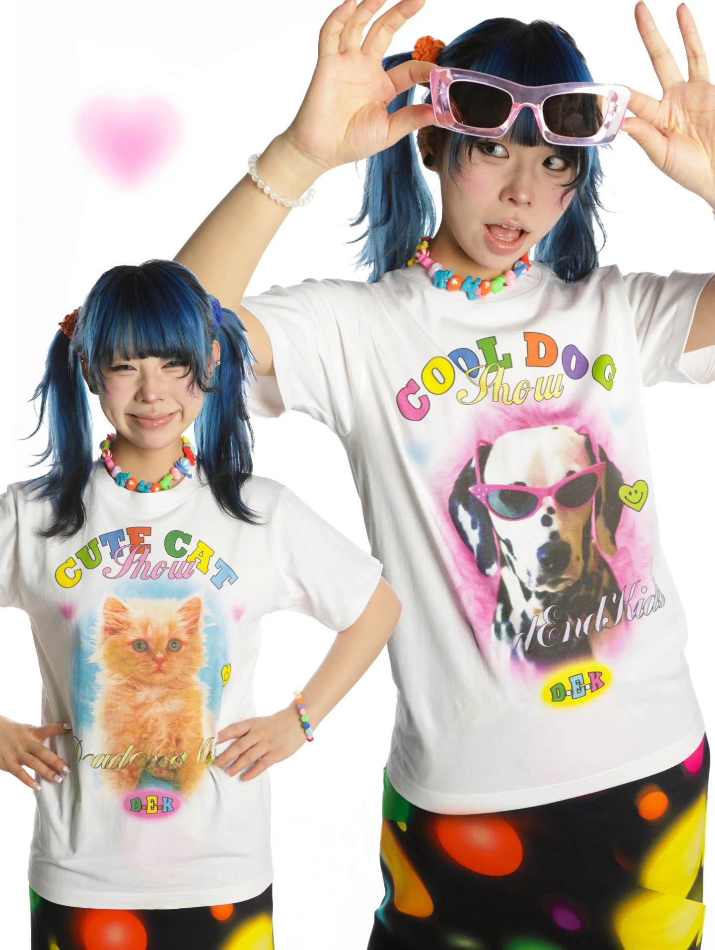 

DeadEndKids Original Adorable Dog Print ex Slim Fit oulder T-irt Street Sle Cotton Summer ort Sve round Ne