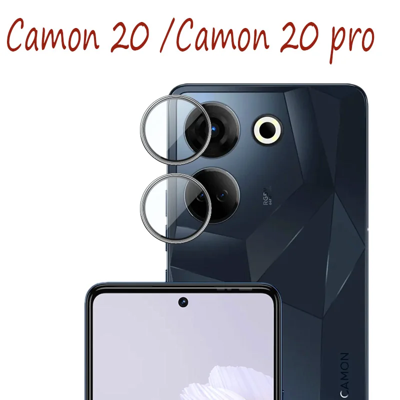 

Full Cover Camera Protector For Tecno Camon 20 Camon 20pro Metal Ring Glass Camera Lens Film 3D Design High-quality
