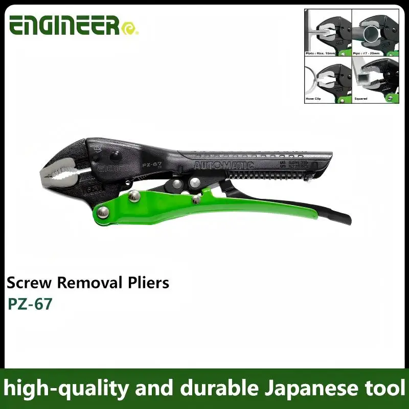 Engineer PZ-67 Neji-saurus Screw Extractor Pliers | Auto-Adjust High-Torque Japanese-Made for Damaged/Rusted Screws​