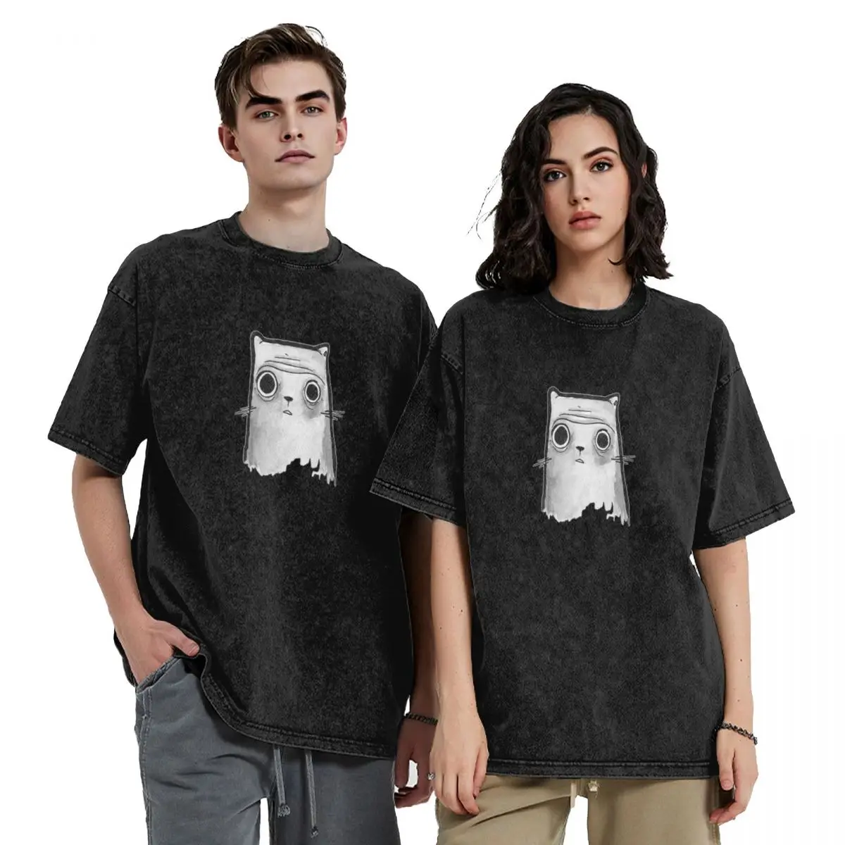 

Grey Cat T-Shirt blanks street wear summer clothes men clothes