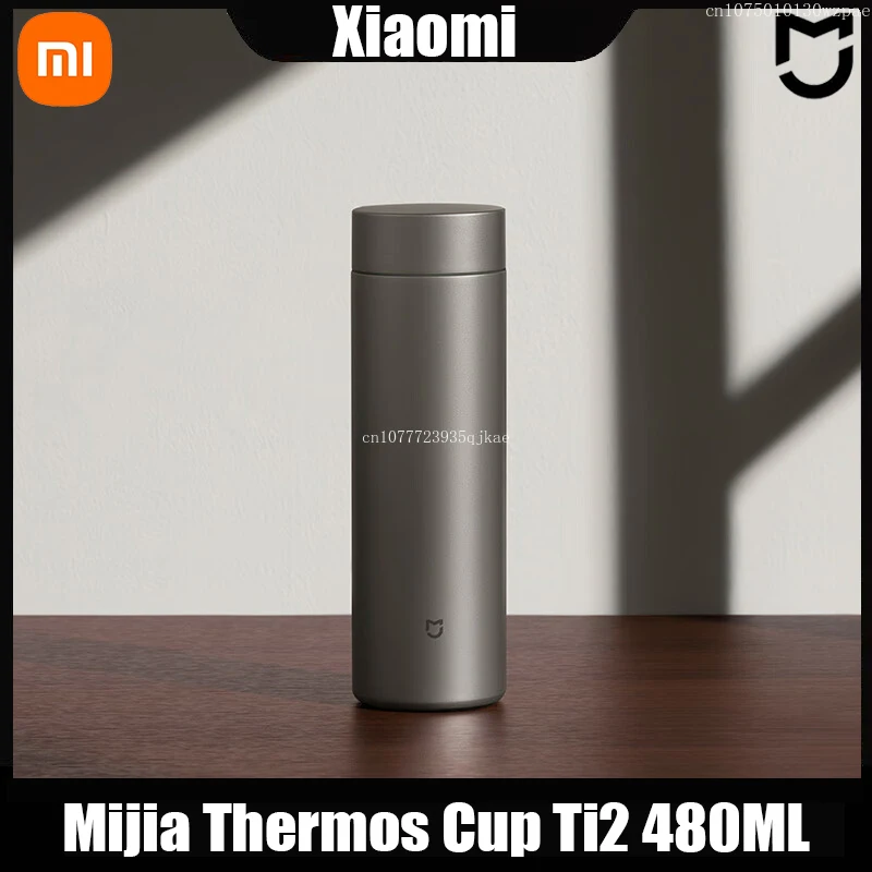 

Термос Xiaomi Mijia Ti2 TA1 из чистого титана, сохранение тепла до 6 часов, медицинский материал, дорожный термос для напитков, 480 мл