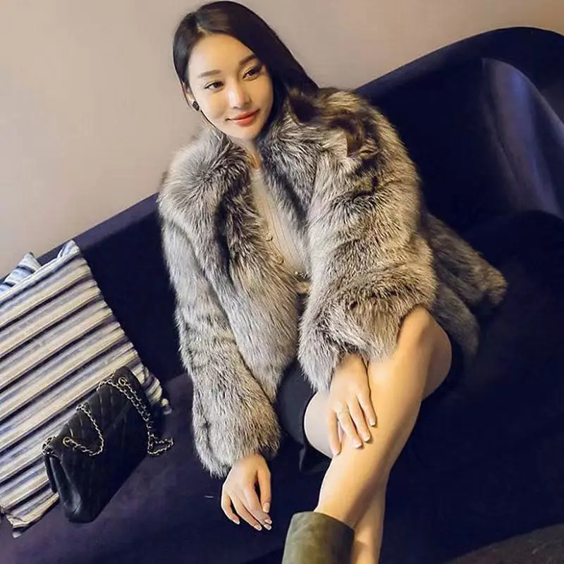 New 2024 Women Autumn Winter Casual Thickened Faux Fur Coat ry Warm  Outerwear Slim Fit   Short Jackets T877