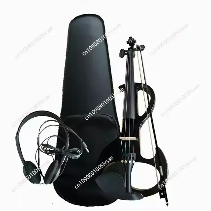 

Electric Violin Stringed Instruments and Headphone with Accessories Solid Wood Silent Electric Violin for Beginner Children