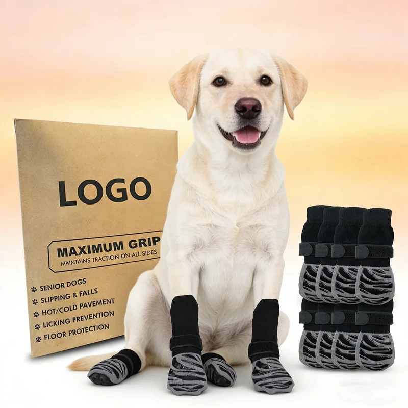 Premium Dog Socks for Hardwood Floors Non-slip Extra-thick Grip Prevents Licking And Slipping Protects Dog Paws