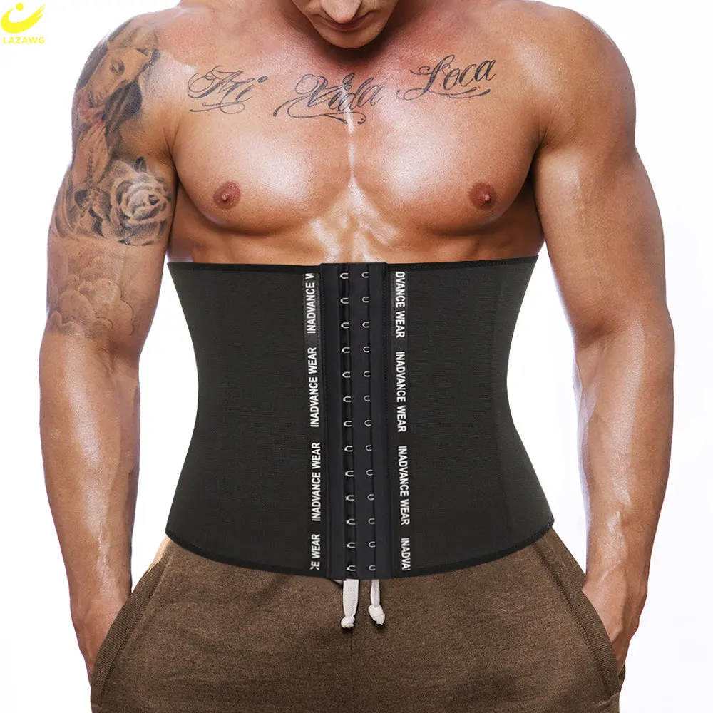 

LAZAWG Sweat Belt for Men Waist Trainer Control Belt Weight Loss Slimming Band Body Fat Burner Shaper Girdle Sport Gym