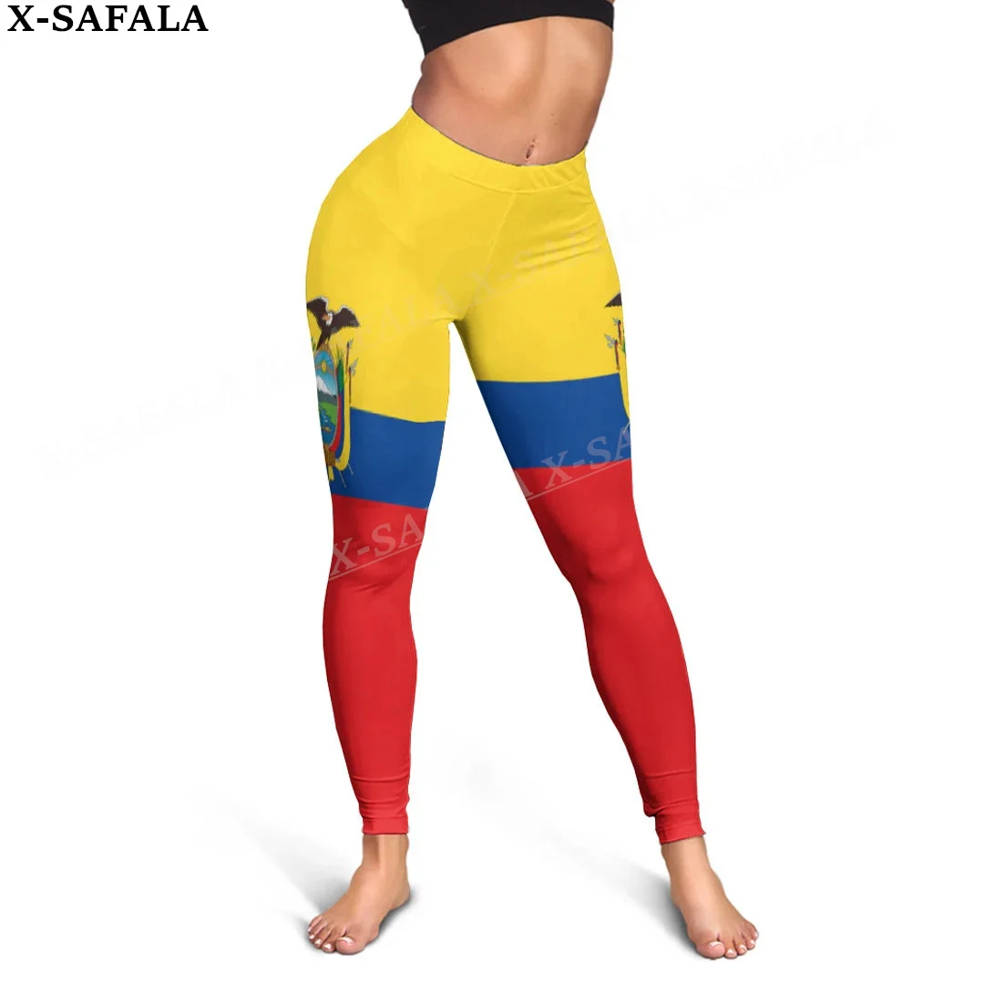 Ecuador Coat Of Arms Love Country Leggings 3D Print Women Yoga Girl Stretch GYM Slim High Waist Legging Summer Sports-1