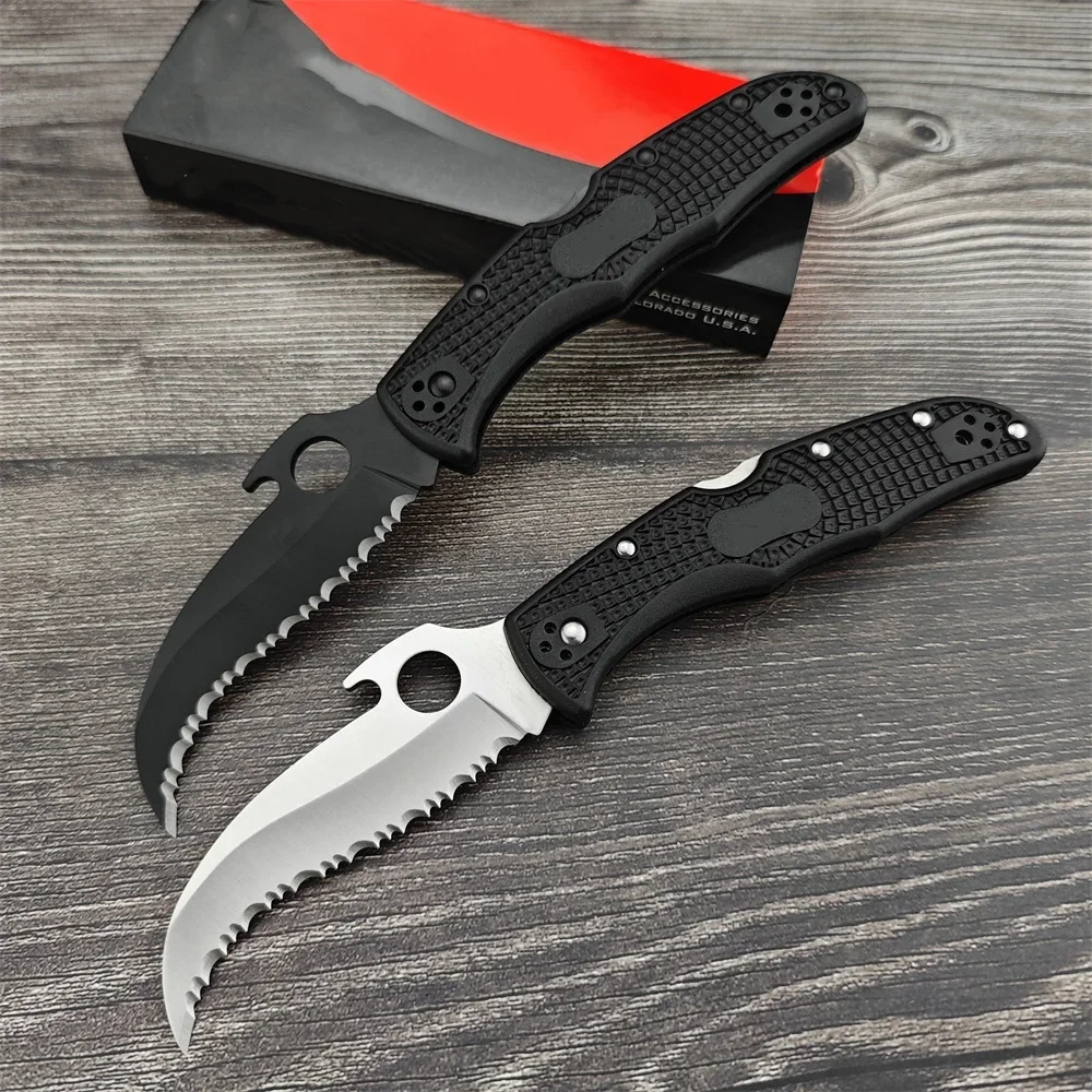 C12S Folding Pocket Knife High Quality D2 Blade Nylon Fiber Handle Outdoor EDC Survival Hunting Cutting Camping Hiking Tool