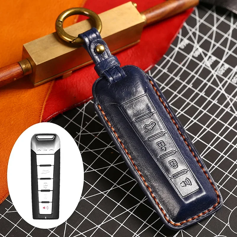 

1pc Luxury Leather Car Key Cover Keyring Shell For Great Wall Wingle ORA WEY VV7 VV6 VV5 P8 GT Remote Keychain Holder Fob Case