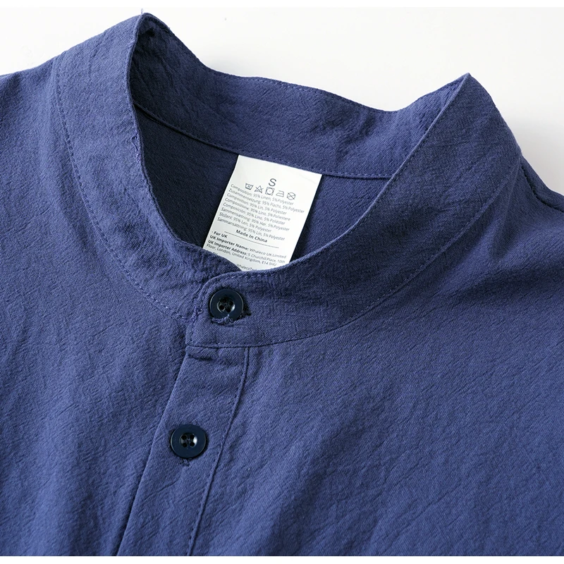 2026 Neue Herren Leinen-Henley-Tanktops mit Stehkragen, Ärmellos, Locker Sitzend, für Strand, Resort, Reisen, Alltag, Outdoor, Urlaub, Freizeit-Weste – Detail 3