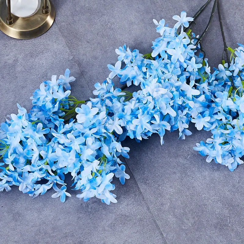 100cm Artificial Flower Cherry Blossom Lilac Wedding Decoration Cherry Silk Fake Flower Artificial Flower Road Guide
