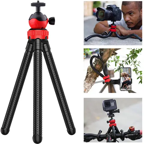 Octopus Tripod For IPhone DSLR Camera Portable Desktop Tripod Mobile Phone Holder Camera With Universal 1/4 Screw Selfie Stick