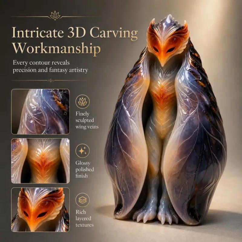 New Cicada‑wing Fairy Figurine, Natural Resin Craft Statue, Creative Cicada Wing Design Home Desktop Ornament Decor
