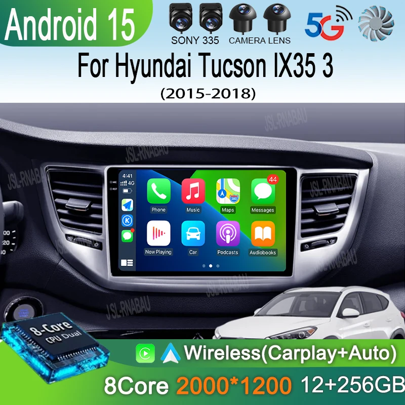 

Car Radio Android 15 Carplay For Hyundai Tucson IX35 3 2015 2016 2017 2018 2Din Multimedia Video Player Navigation GPS Head Unit