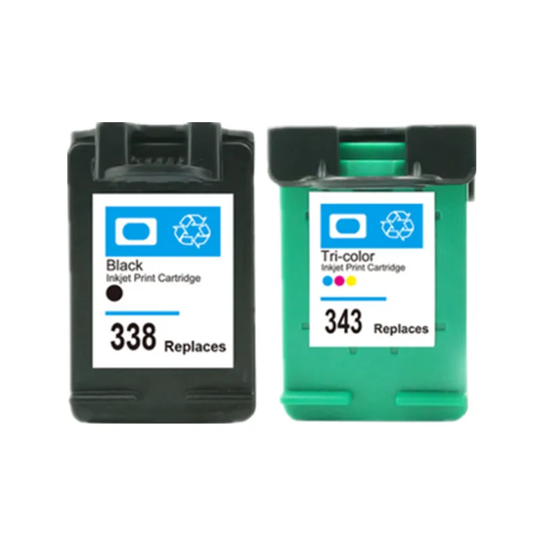 338XL 343XL Remanufactured Ink Cartridge Replacement for HP 338 343 for HP338 Deskjet 5740 6520 6540 6840 Photosmart 8150