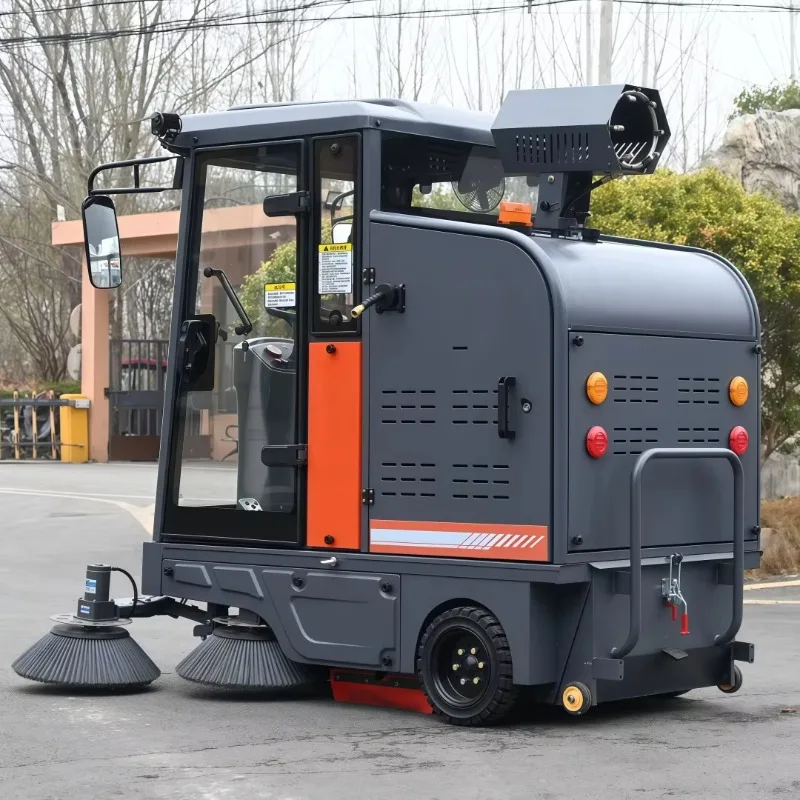 Commercial Fully Enclosed Sweeping Machine for School Roads Cleaning Fallen Leaves, Dust and Dirt Floor Sweeper Machine Vehicle