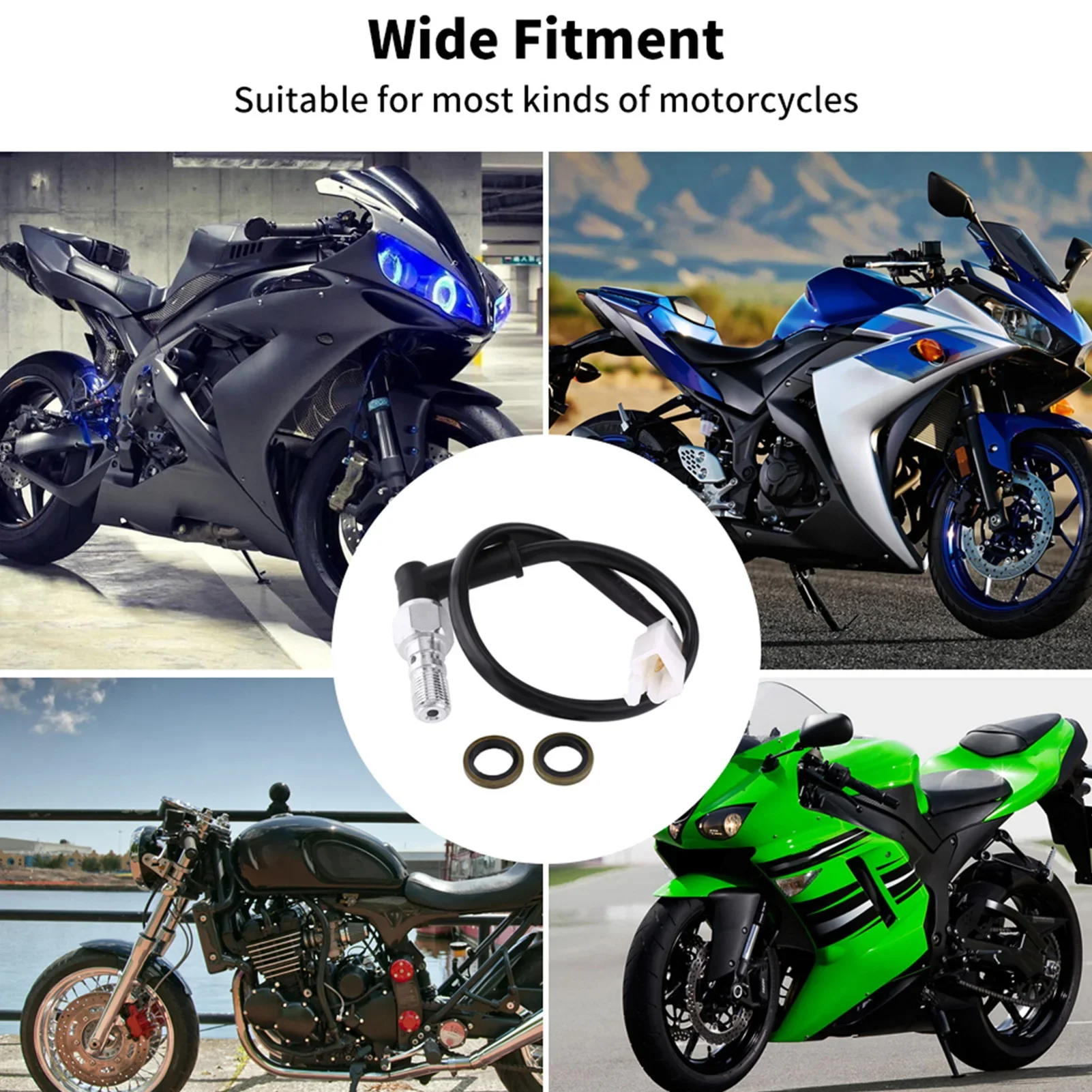 Universal Motorcycle Hydraulic Brake Pressure Rear Light Switch Hollow Bolt