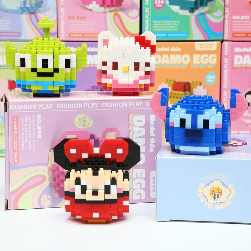 

Disney 108 Style Stitch LinaBell Hello Kitty Building Blocks Princess Cartoon Figrues Bricks Children's Assembly Toys Model Gift