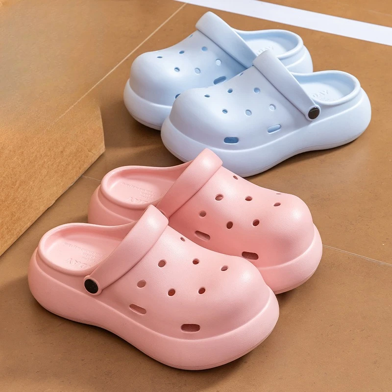 Women Summer Beach Sandals Unisex Casual Garden Clogs Outdoor Wide Toe Cross Sandals for Ladies Non Slip House Shower Slippers