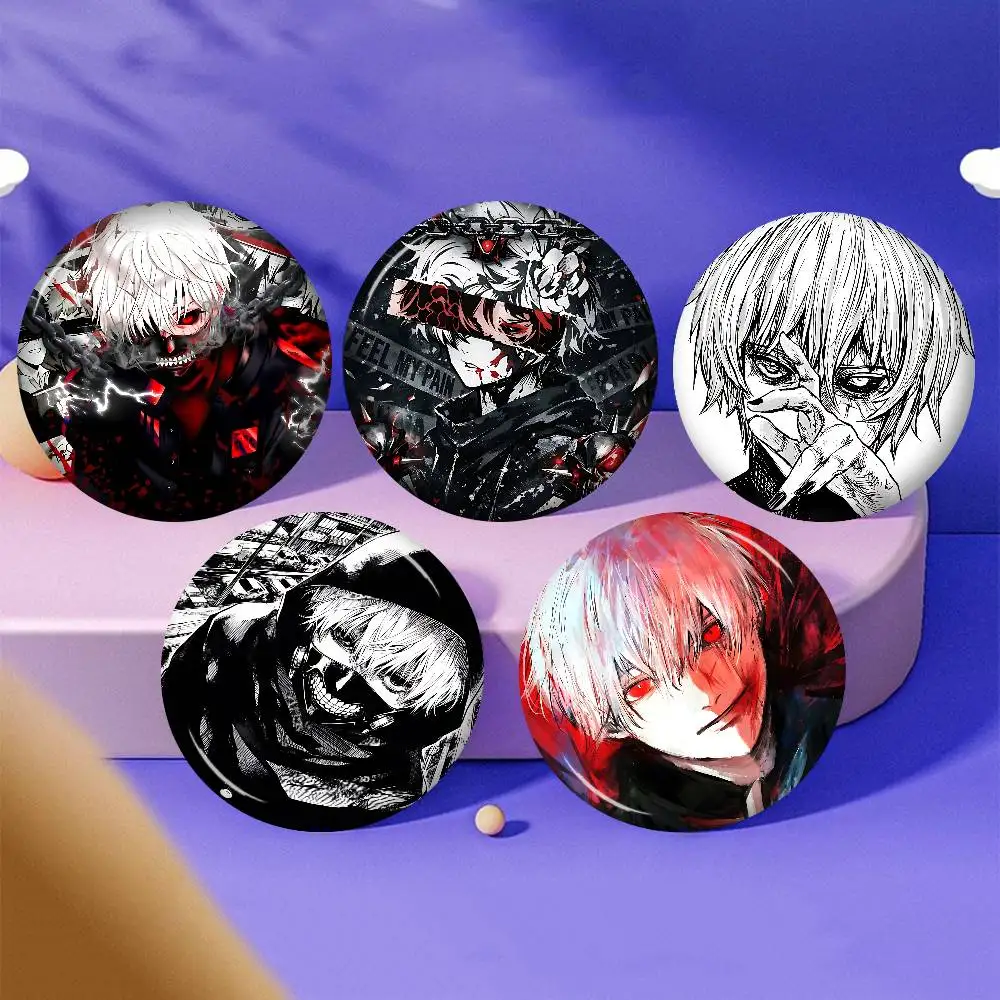 Anime Tokyo Ghoul Creative Pins Funny Faces Round Snap-in Brooch Badge Backpack Hat Accessories Jewelry Gifts
