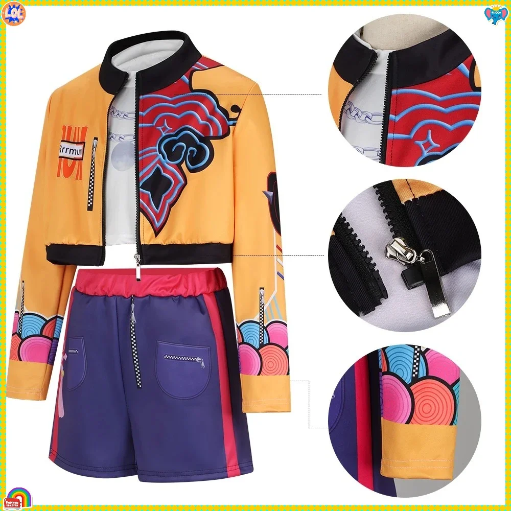 K Pop 2026 Rumi Cosplay Kostüm Perücke Frauen Mädchen Halloween Karneval Comic-con Party Rollenspiel Outfits