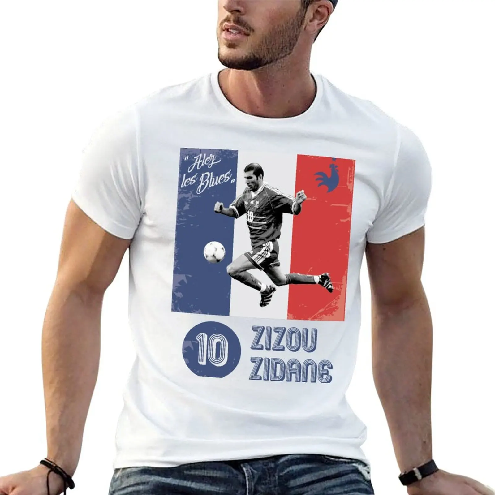 Футболка zizou zidane, хлопковые футболки, высококачественные мужские футболки, повседневные футболки для мужчин, мужская хлопковая футболка